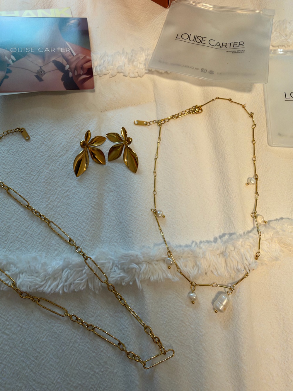 Louise Carter Gold Necklaces & earrings bundle — Delicate Gold Tone